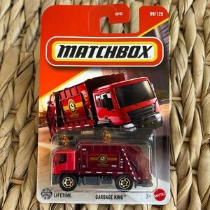 Matchbox Garbage King Disposal Trash Truck Red GarbageTruck New